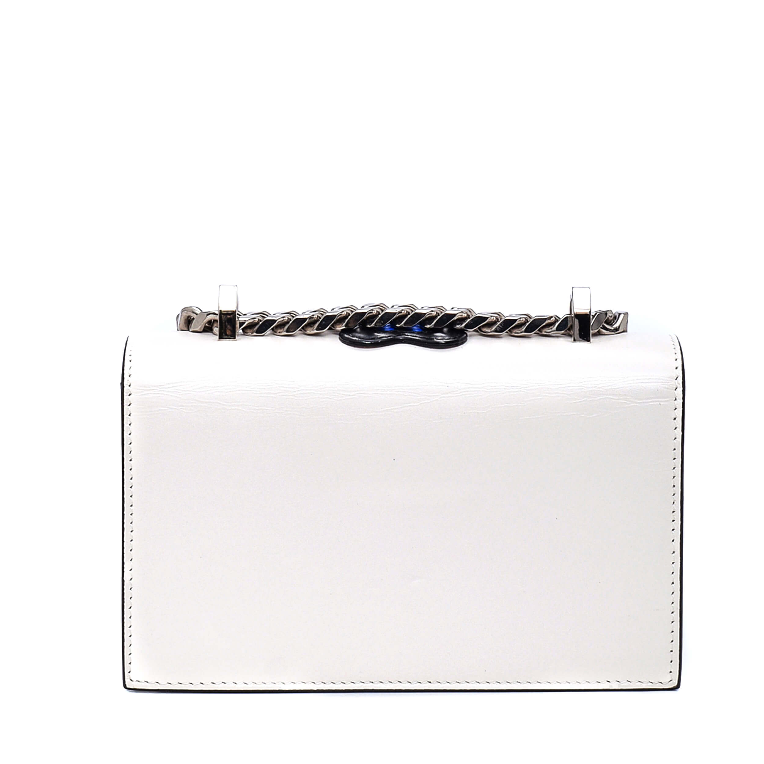 Alexander McQueen - White Leather Heart Jewelled Mini Shoulder Bag 